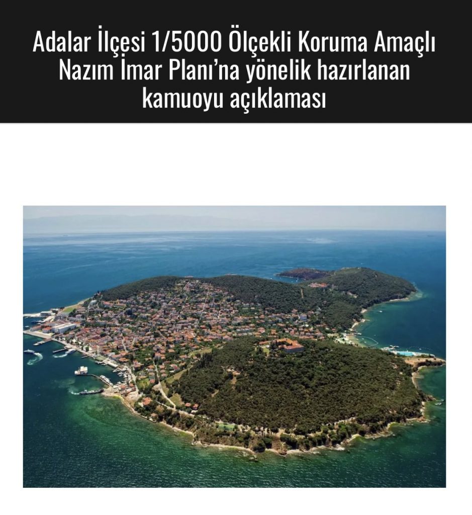 Ibb Adalar Nazım Imar Planı Hakkında Kamuoyu Açıklaması