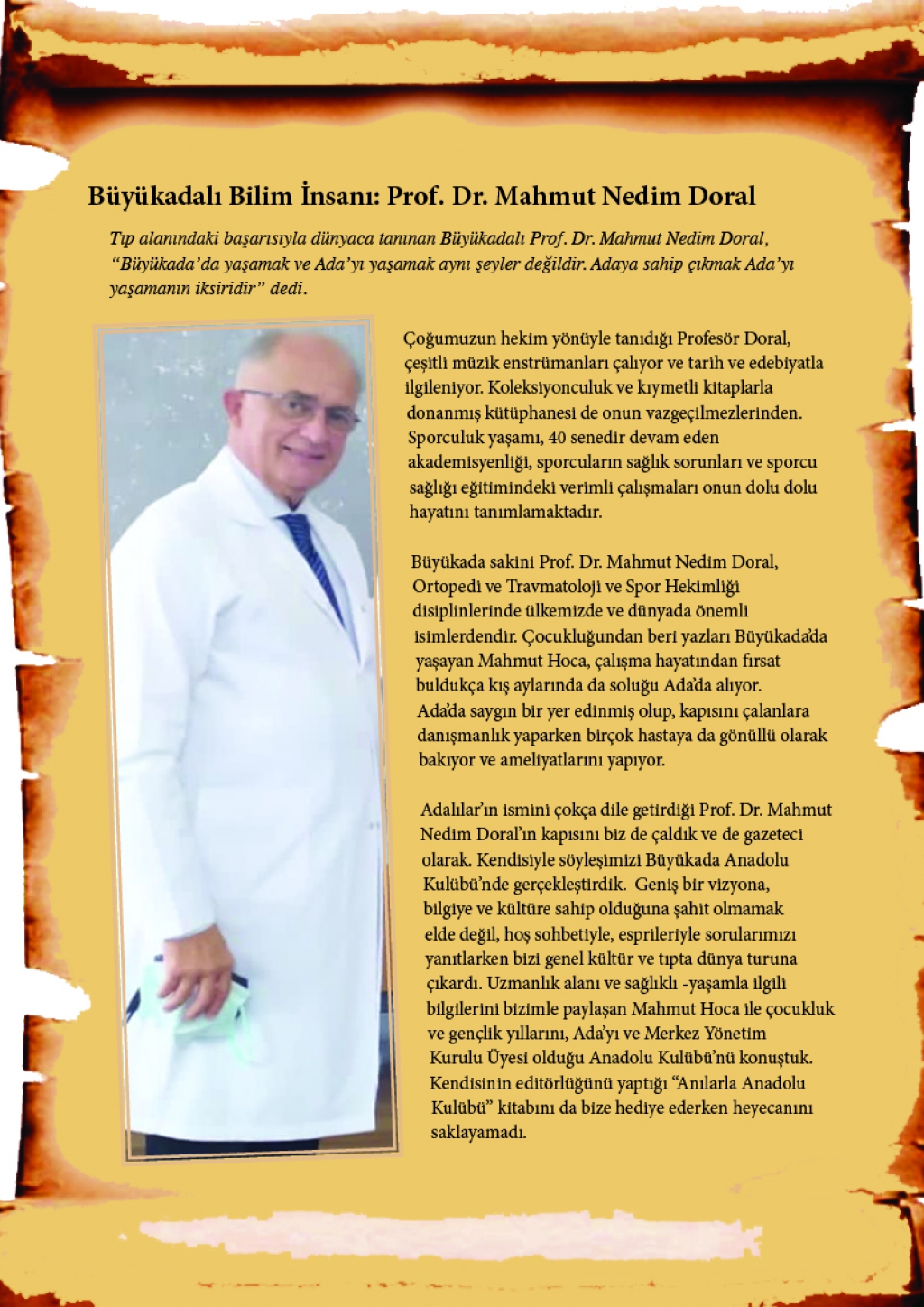 ADALI BİLİM İNSANI PROF. DR. MAHMUT NEDIM DORAL